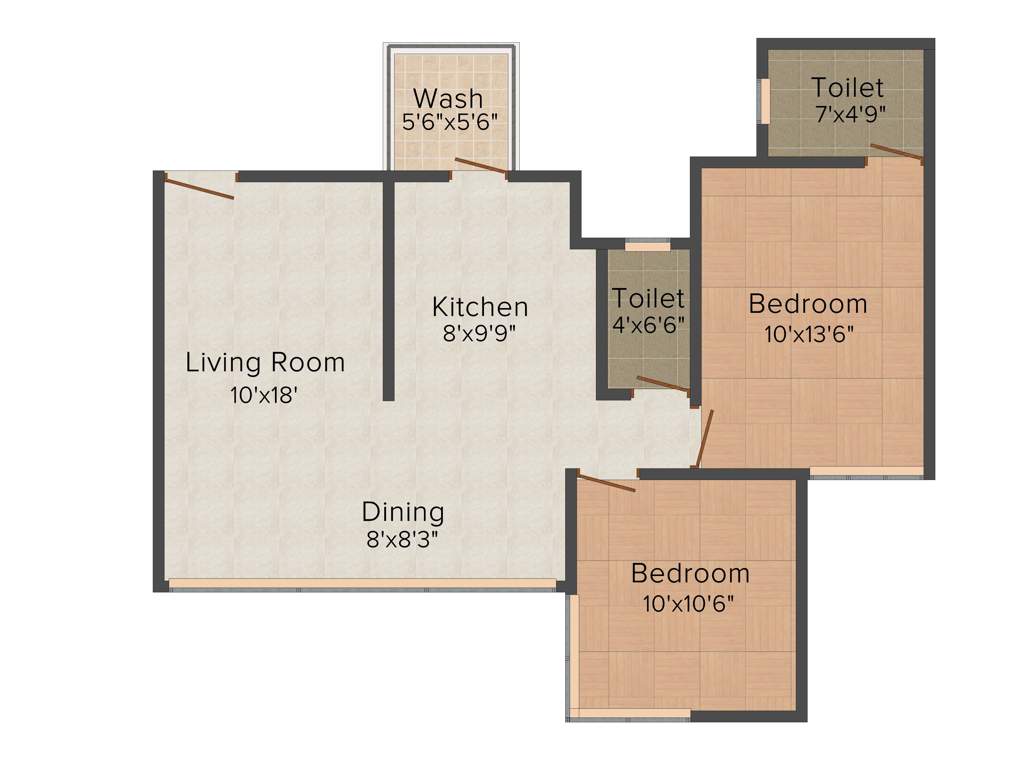 Ganesh Malabar County (2BHK+2T (1133 sq ft) 1133 sq ft)