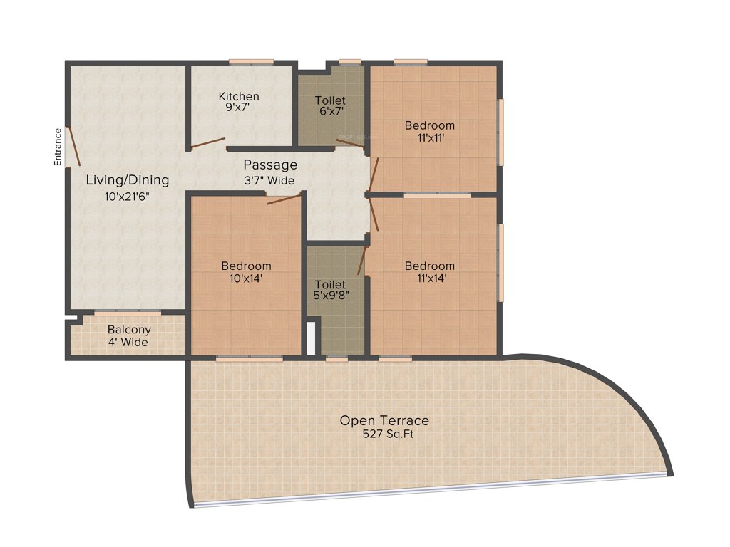 Oswal Orchard County (3BHK+2T (1652 sq ft) 1652 sq ft)