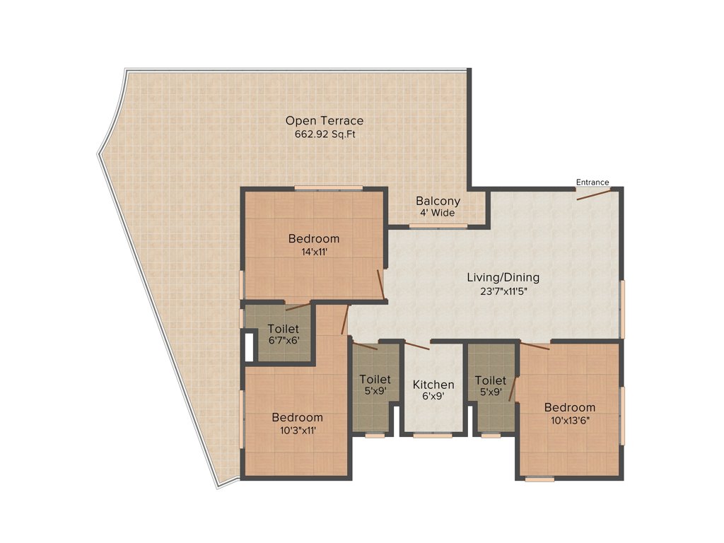 Oswal Orchard County (3BHK+3T (1900 sq ft) 1900 sq ft)