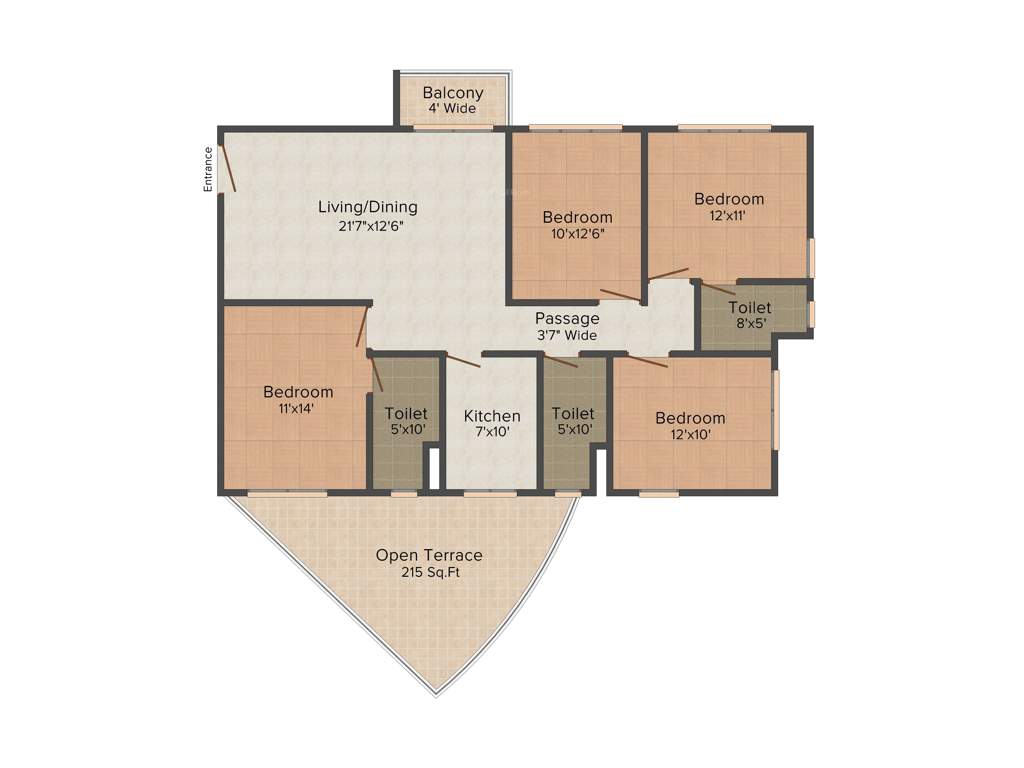 Oswal Orchard County (4BHK+3T (1918 sq ft) 1918 sq ft)
