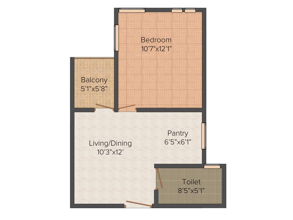 Enrico Gold Edge Village (1BHK+1T (600 sq ft) 600 sq ft)