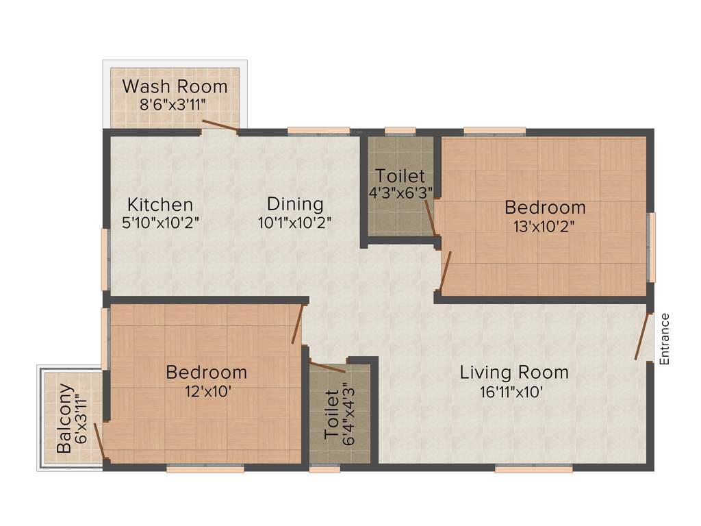 Sriven Luminous Amaltas (2BHK+2T (990 sq ft) 990 sq ft)