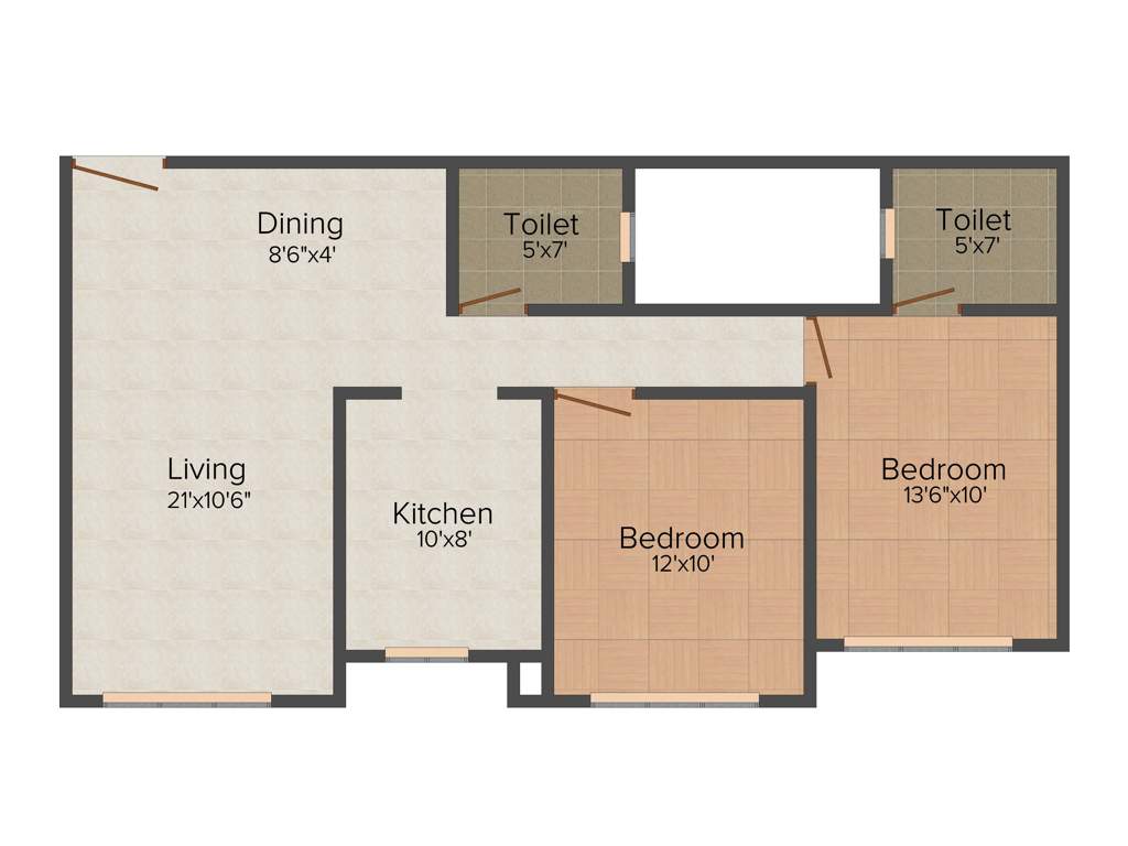 Millionaire Heritage (3BHK+2T (1280 sq ft) 1188 sq ft)