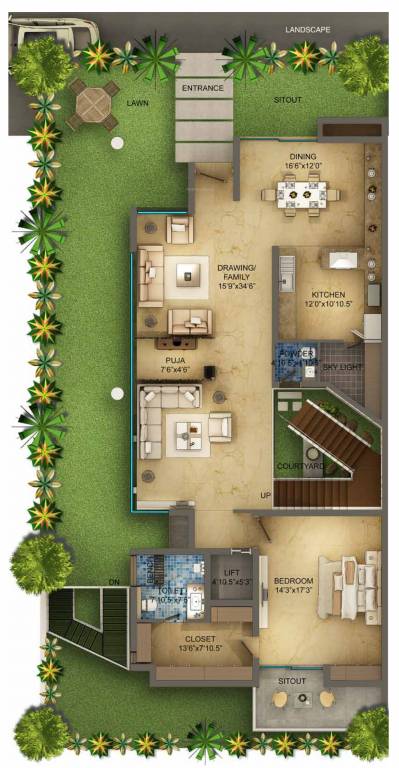  hillside Floor Plan Ground Floor Plan