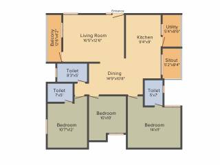 Subhodaya Luxuria (3BHK+3T (1363 sq ft) 1561 sq ft) Subhodaya Luxuria (3BHK+3T (1363 sq ft) 1561 sq ft)