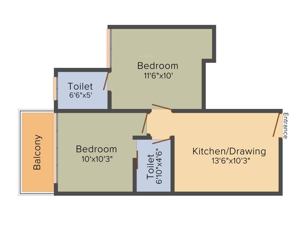 ROF Aalayas (2BHK+2T (490 sq ft) 490 sq ft)