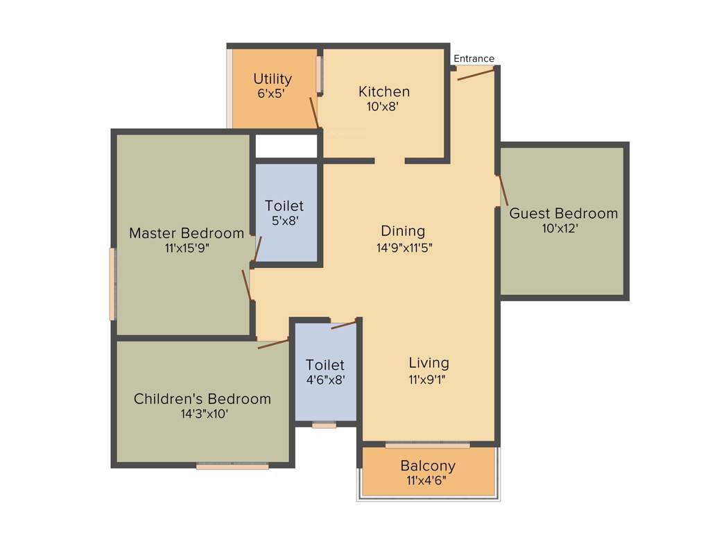 Mahendra Elena 5 (2BHK+2T (1350 sq ft) 1350 sq ft)