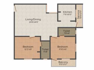 RKN Akrithi (2BHK+2T (1015 sq ft) 1015 sq ft) RKN Akrithi (2BHK+2T (1015 sq ft) 1015 sq ft)