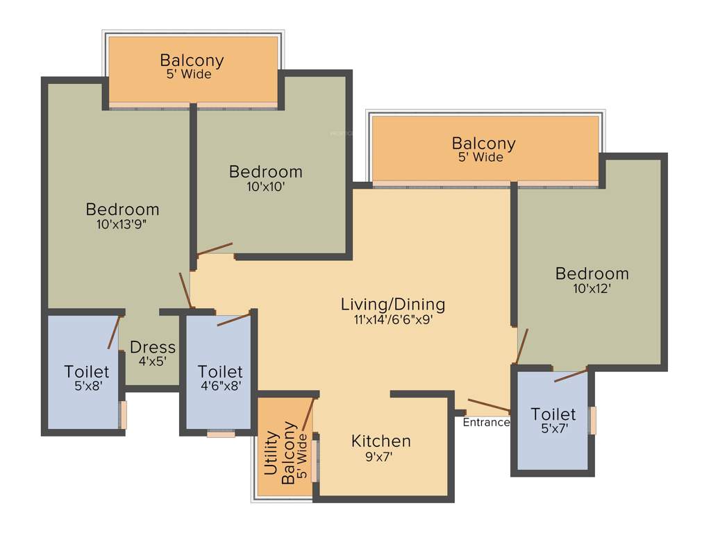 Ajnara Sports City Villas (3BHK (1375 sq ft) 1375 sq ft)