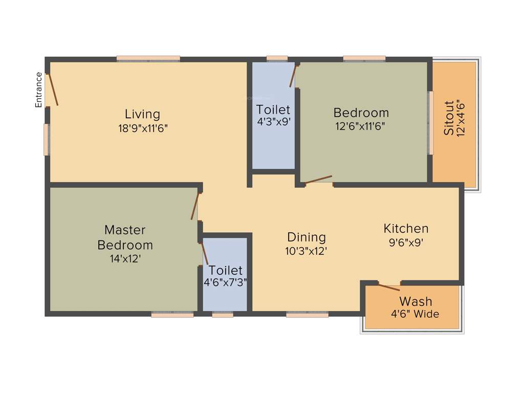 AR The Nest (2BHK (1330 sq ft) 1330 sq ft)