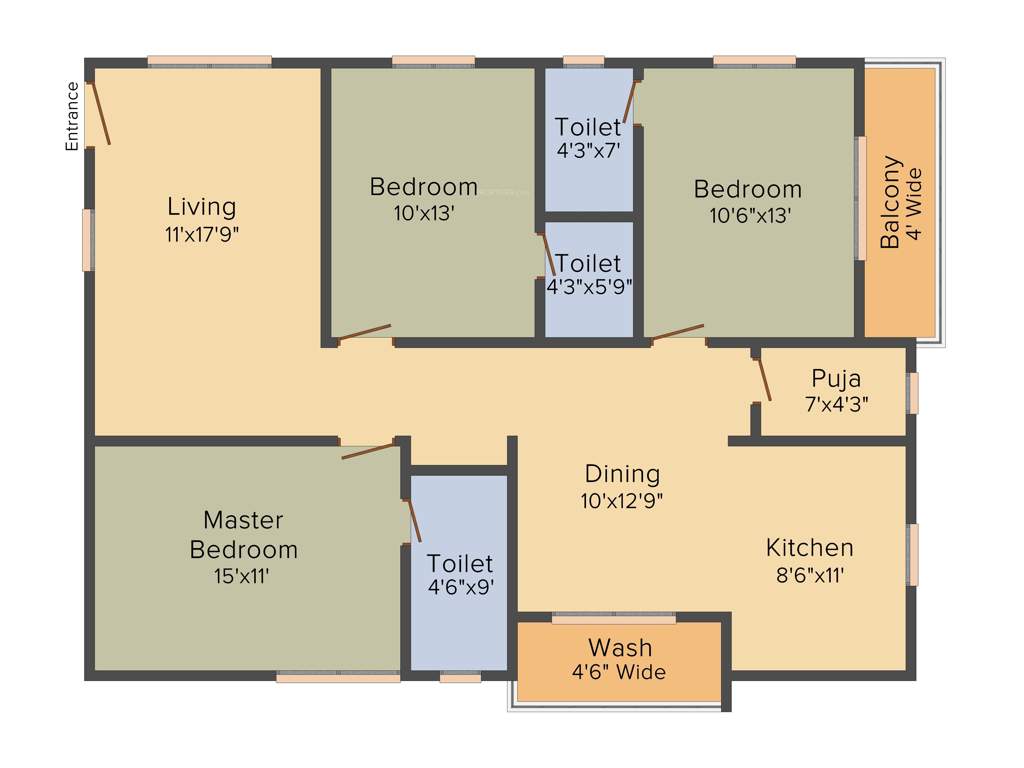 AR The Nest (3BHK (1610 sq ft) 1610 sq ft)