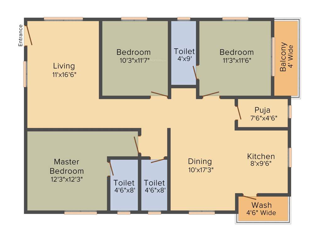 AR The Nest (3BHK (1630 sq ft) 1630 sq ft)