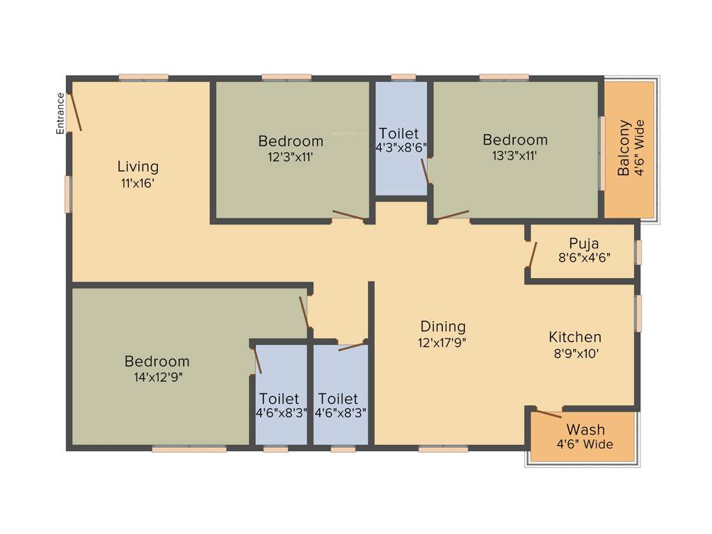 AR The Nest (3BHK (1825 sq ft) 1825 sq ft)