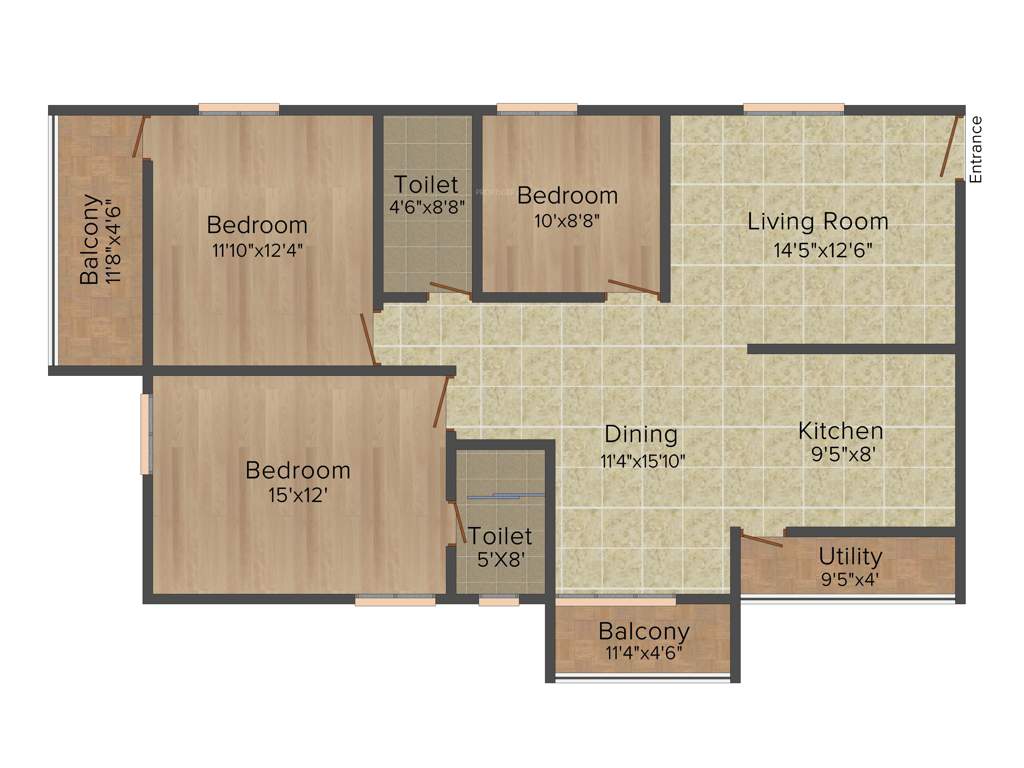 Garuda Garuda Blossom (3BHK+2T (1513 sq ft) 1513 sq ft)