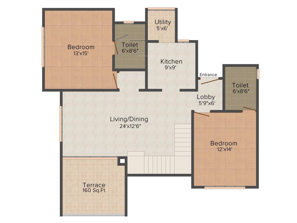 Marvel Piazza Phase 01 (2BHK+2T (1485 sq ft) 1485 sq ft)