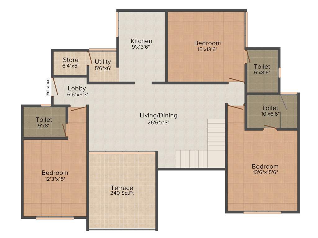 Marvel Piazza Phase 01 (3BHK+3T (2090 sq ft) 2090 sq ft)