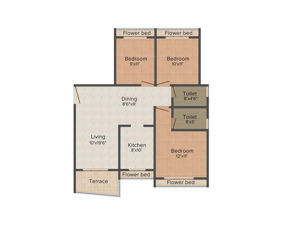 Bhairaav Signature (3BHK+2T (816 sq ft) 816 sq ft)