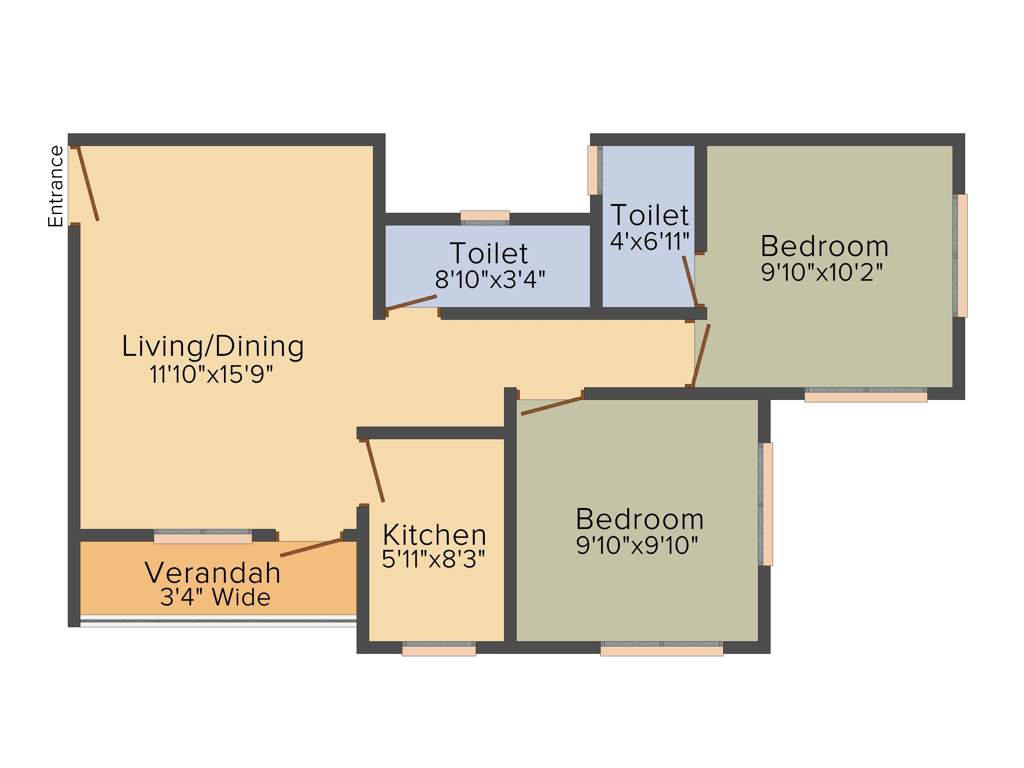 Dey City King (2BHK (970 sq ft) 970 sq ft)