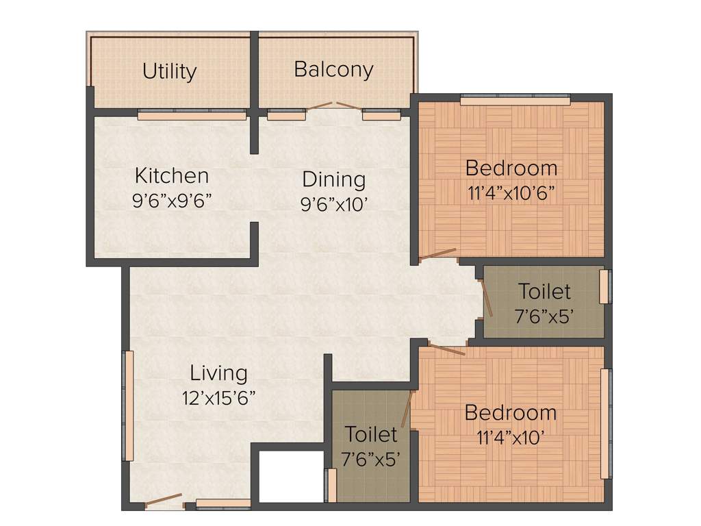 My Home The Greens SLR Cassia Court (2BHK+2T (1193 sq ft) 1193 sq ft)