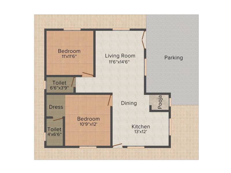 Abhigyan Heavens Corner (2BHK+2T (1328 sq ft) 1328 sq ft)