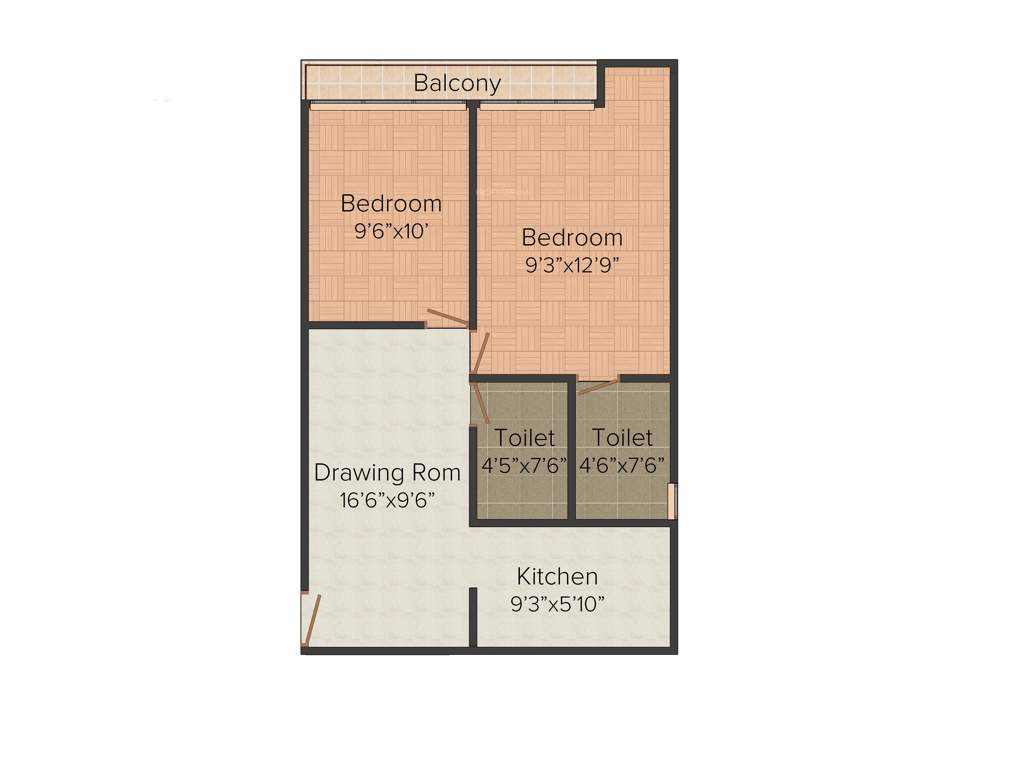 ABCZ East Sapphire (2BHK+2T (995 sq ft) 995 sq ft)