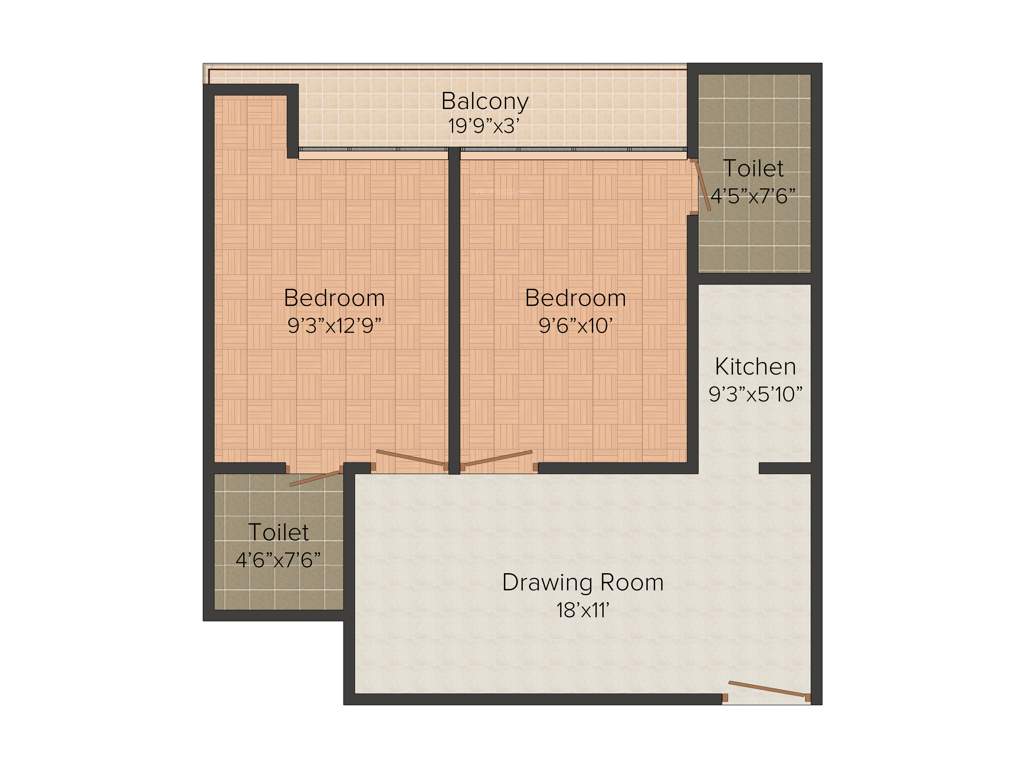 ABCZ East Sapphire (2BHK+2T (1015 sq ft) 1015 sq ft)