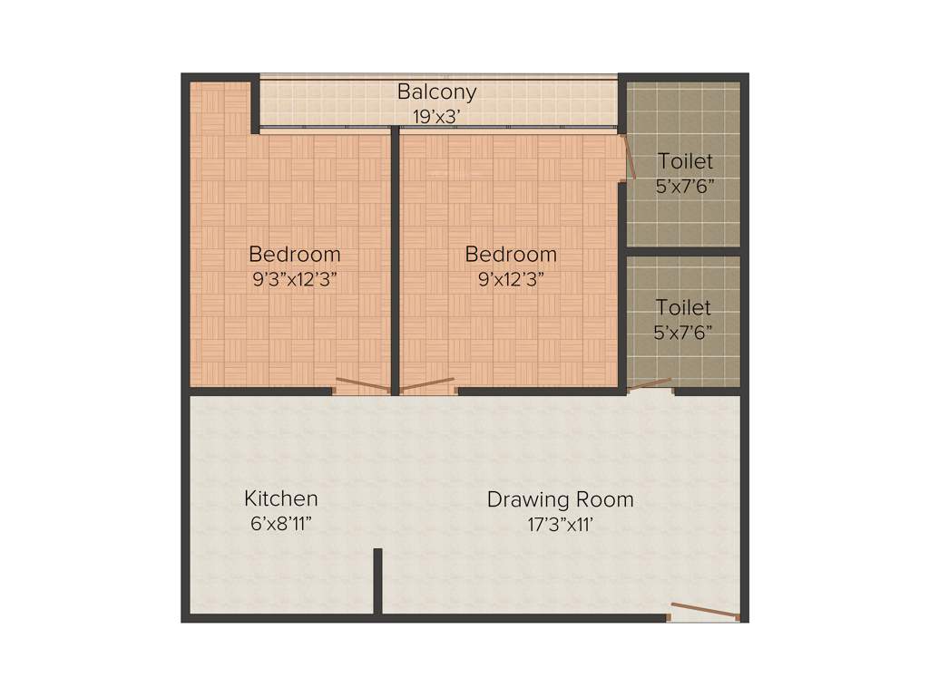 ABCZ East Sapphire (2BHK+2T (1035 sq ft) 1035 sq ft)
