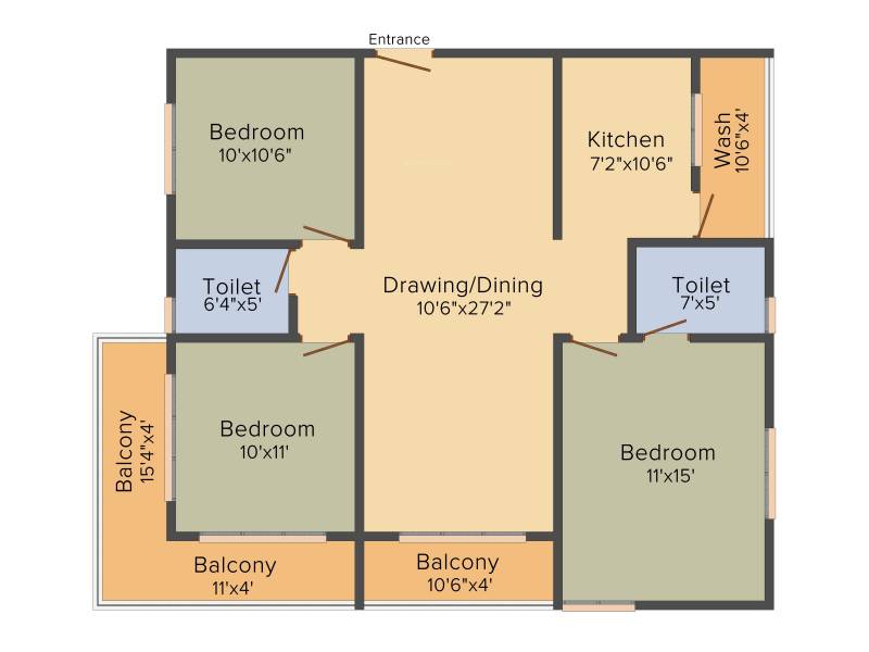 LVS Gardenia Phase 2 (3BHK (1410 sq ft) 1410 sq ft)