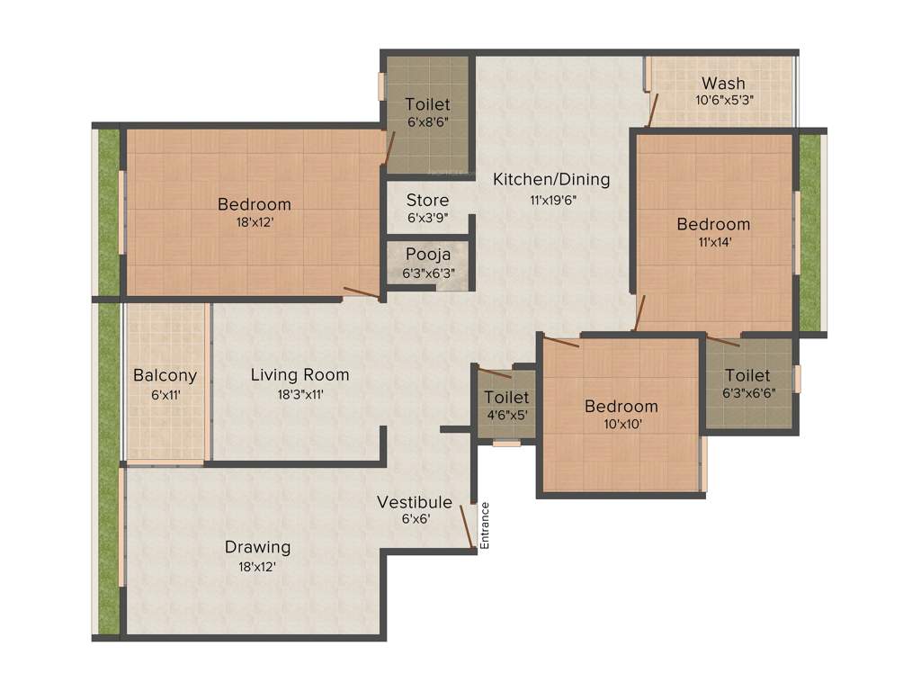 Shayona Shikhar (3BHK+3T (2628 sq ft) 2628 sq ft)