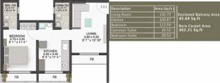 Pacific Laurel (1BHK+1T (362.21 sq ft) 362.21 sq ft)