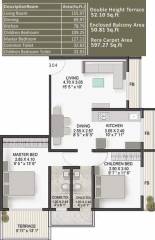 Pacific Laurel (2BHK+2T (597.27 sq ft) 597.27 sq ft)