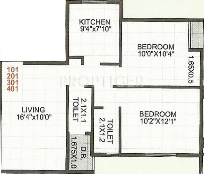 Radhey Residency 2 (2BHK+2T (895 sq ft) 895 sq ft)