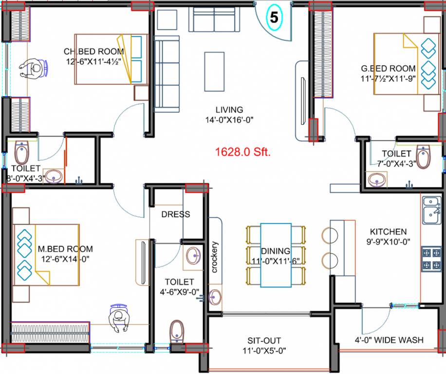 Fortune Green Golden Oriole (3BHK+3T (1,628 sq ft) 1628 sq ft) Fortune Green Golden Oriole (3BHK+3T (1,628 sq ft) 1628 sq ft)