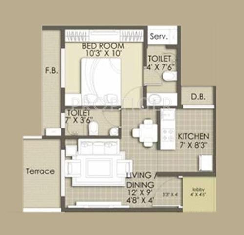 Keystone Keystone Arista (1BHK+1T (685 sq ft) 685 sq ft)