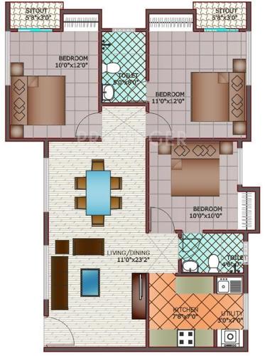 Suvastu Suvastu Serene (2BHK+3T (800 sq ft) 800 sq ft)
