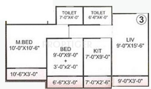 Arihant Laxmi Enclave (2BHK+2T (825 sq ft) 825 sq ft)