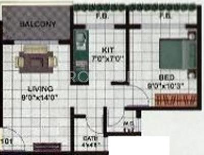 Dwisha Dwisha Apartment (1BHK+1T (675 sq ft) 675 sq ft)