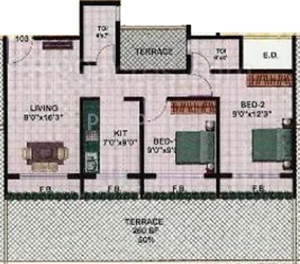 Dwisha Dwisha Apartment (2BHK+2T (945 sq ft) 945 sq ft)
