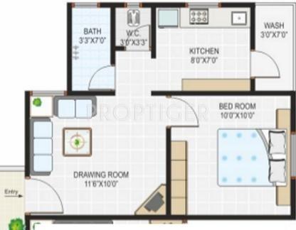 Aroma Aakruti Township (1BHK+1T (630 sq ft) 630 sq ft)