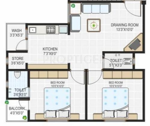 Aroma Aakruti Township (2BHK+2T (945 sq ft) 945 sq ft)