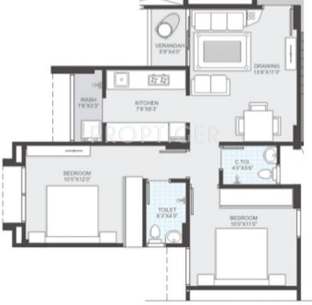 Sambhav Stavan Parishray (2BHK+2T (981 sq ft) 981 sq ft)