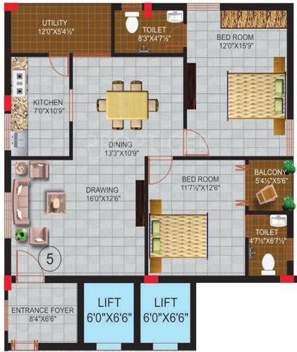 Reliance Kamal (2BHK+2T (1,318 sq ft) 1318 sq ft)