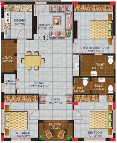 Reliance Kamal (3BHK+3T (1,636 sq ft) 1636 sq ft)