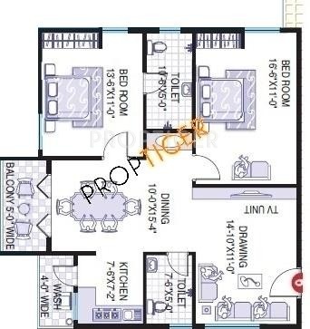 Vishnu Parimala Trinity (2BHK+2T (1,230 sq ft) 1230 sq ft)