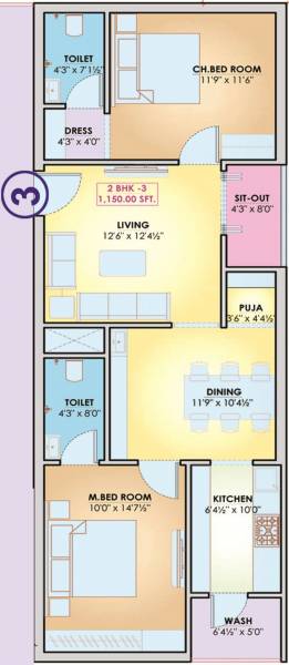 K K Enclave (2BHK+2T (1,150 sq ft) 1150 sq ft)