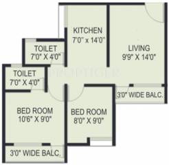 Maple Aapla Ghar Sanaswadi (2BHK+2T (714 sq ft) 714 sq ft)