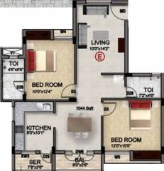 Avigna Paragon (2BHK+2T (1,044 sq ft) + Servant Room 1044 sq ft) Avigna Paragon (2BHK+2T (1,044 sq ft) + Servant Room 1044 sq ft)