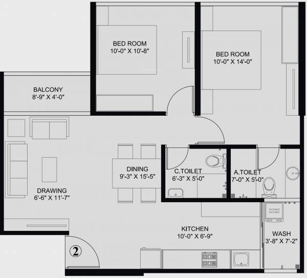 Sangath Pure By Sangath IPL (2BHK+2T (687 sq ft) 687 sq ft)