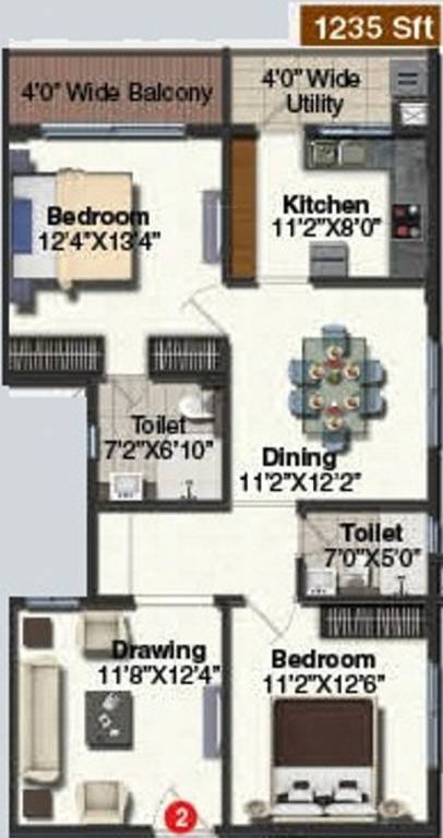 Pavani Sarovar Phase 2 (2BHK+2T (1,235 sq ft) 1235 sq ft) Pavani Sarovar Phase 2 (2BHK+2T (1,235 sq ft) 1235 sq ft)