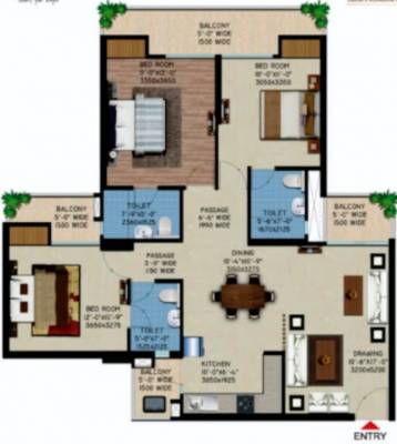Supertech Capeluxe (3BHK+3T (1,595 sq ft) 1595 sq ft) Supertech Capeluxe (3BHK+3T (1,595 sq ft) 1595 sq ft)